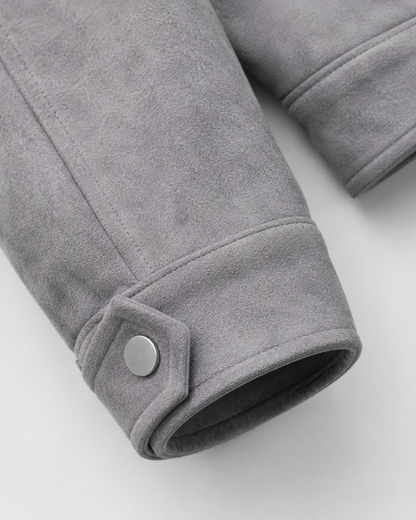 Men's Suede Utility Jacket | Loose Fit | Zip Front | Smart Casual Outerwear | Steven & Levon