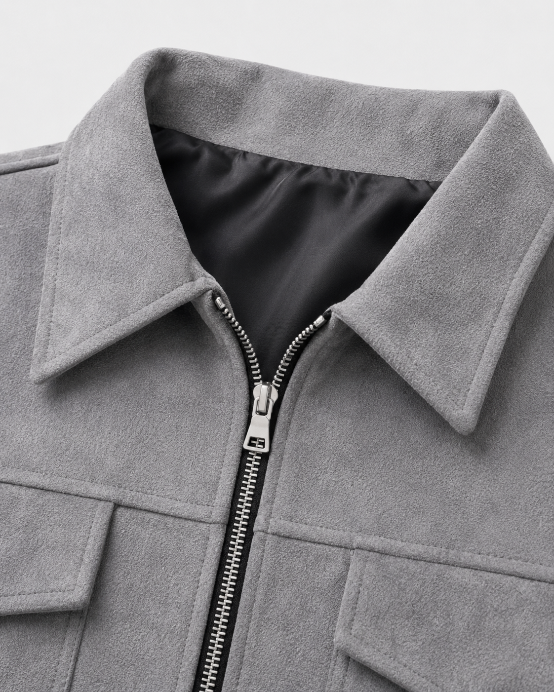 Men's Suede Utility Jacket | Loose Fit | Zip Front | Smart Casual Outerwear | Steven & Levon
