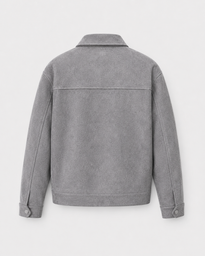 Men's Suede Utility Jacket | Loose Fit | Zip Front | Smart Casual Outerwear | Steven & Levon