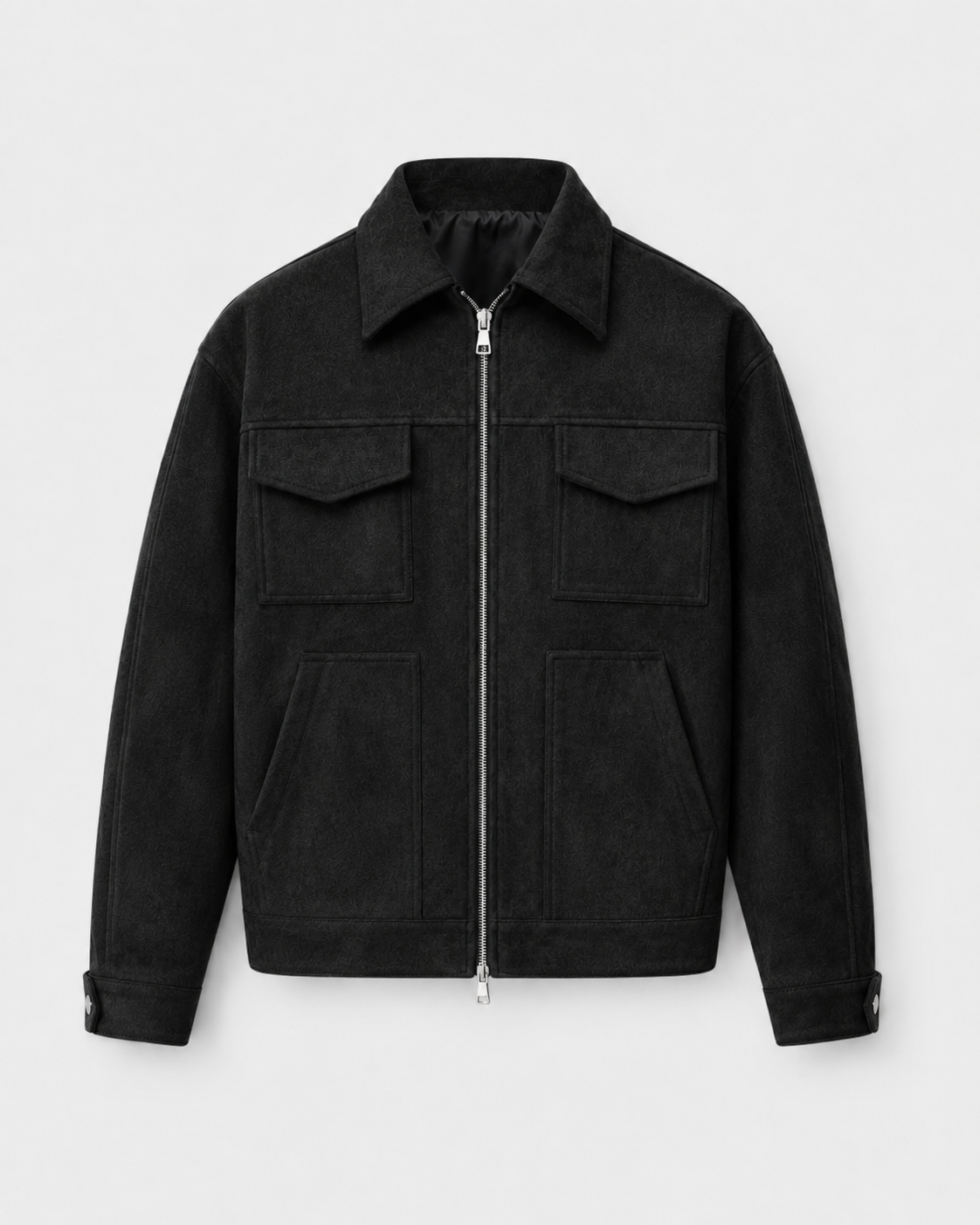 Men's Suede Utility Jacket | Loose Fit | Zip Front | Smart Casual Outerwear | Steven & Levon
