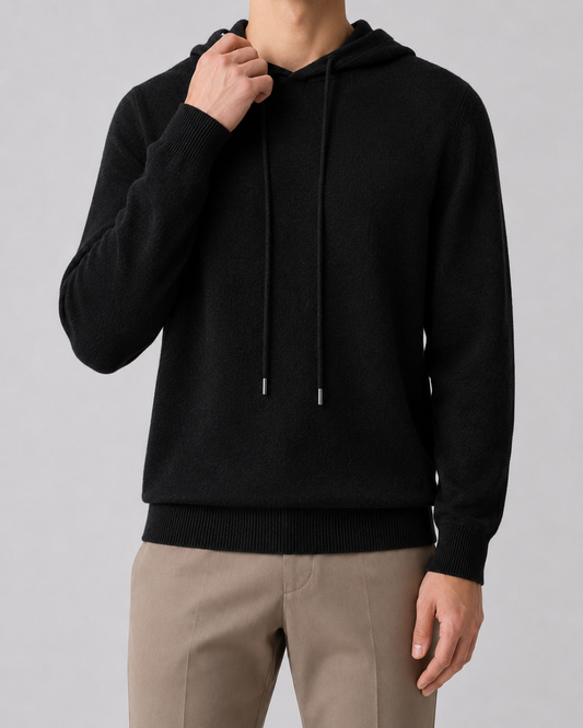 Men's Wool Hoodie | Soft Knit | Pullover Sweater | Long Sleeve | Warm Casual Layer | Steven & Levon