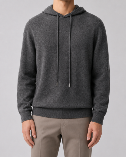 Men's Wool Hoodie | Soft Knit | Pullover Sweater | Long Sleeve | Warm Casual Layer | Steven & Levon