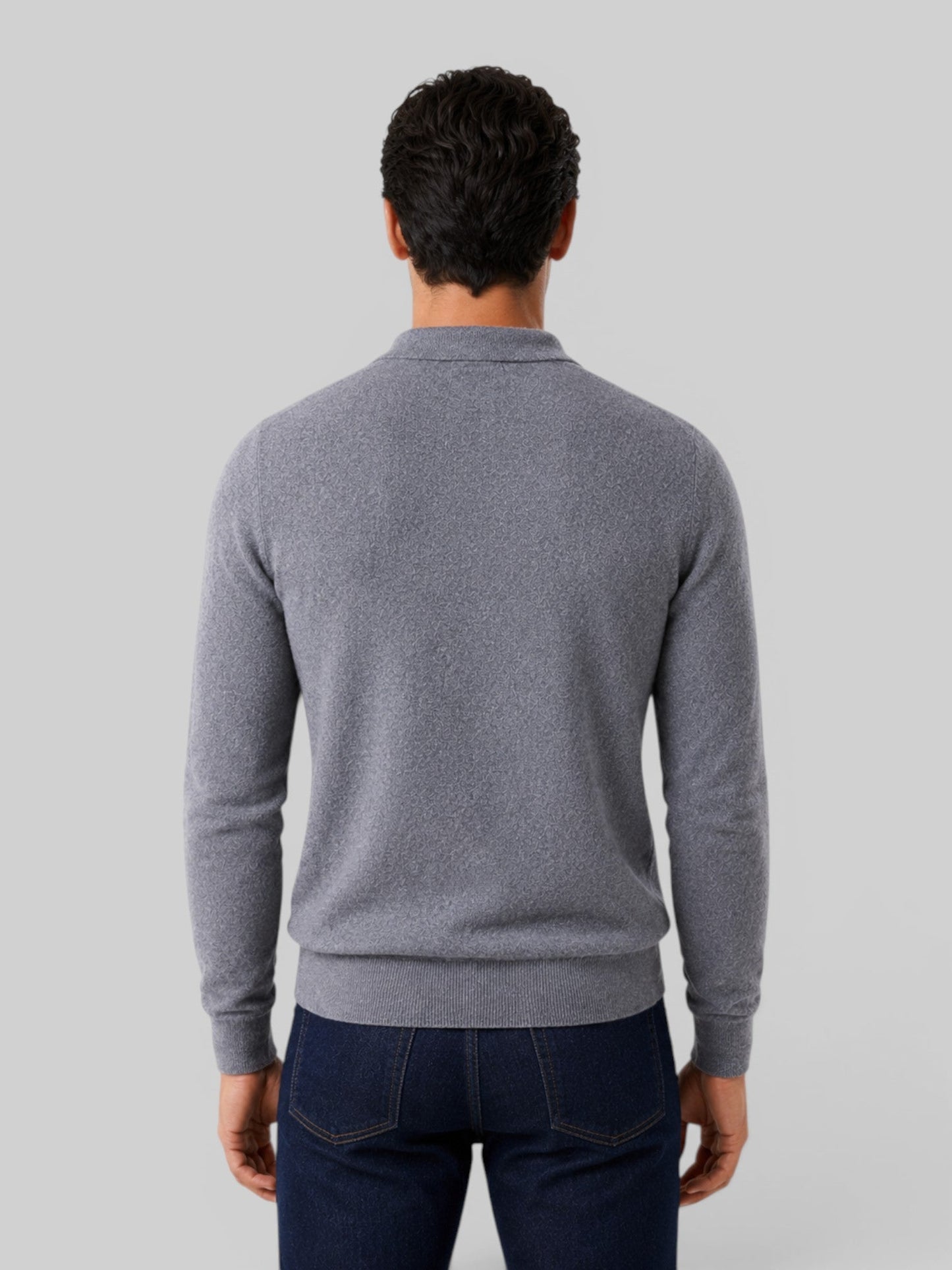 Men's Wool Knit Polo Sweater | Long Sleeve | Soft Knit | Warm Casual Style | Steven & Levon