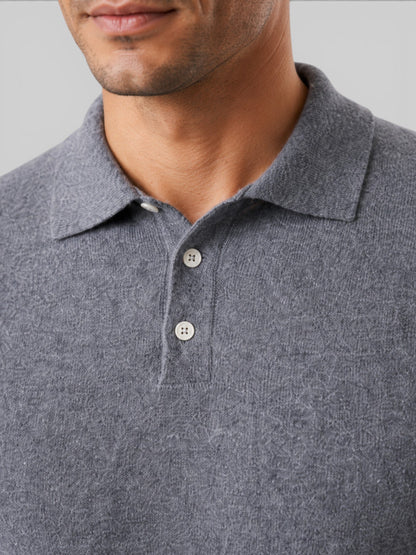 Men's Wool Knit Polo Sweater | Long Sleeve | Soft Knit | Warm Casual Style | Steven & Levon