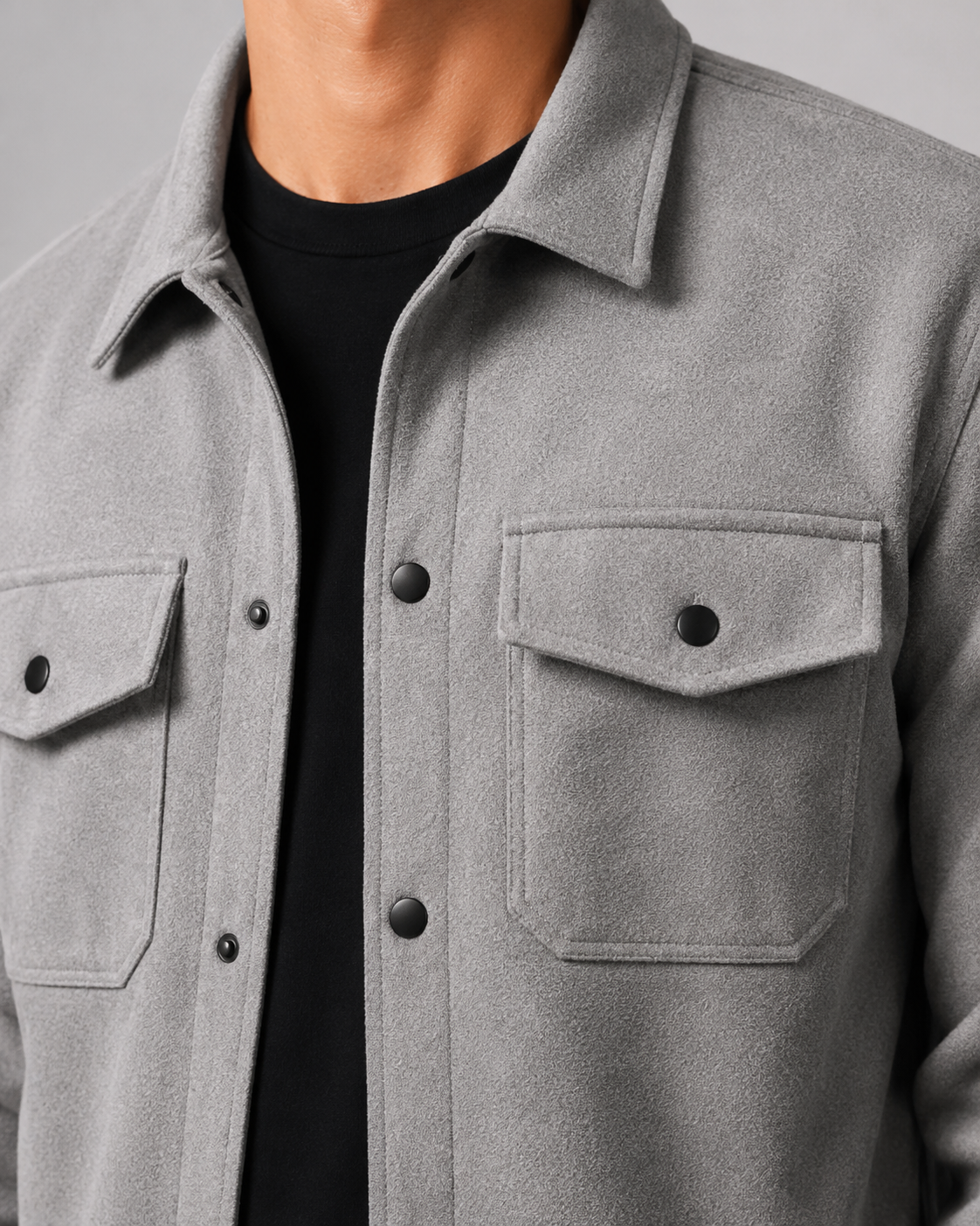Men's Wool Blend Overshirt Jacket | Button Front | Utility Shirt Jacket | Smart Casual | Steven & Levon