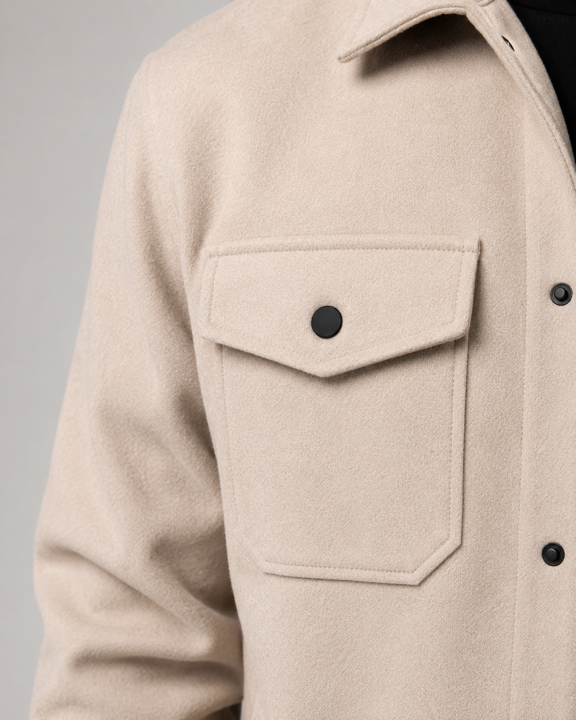 Men's Wool Blend Overshirt Jacket | Button Front | Utility Shirt Jacket | Smart Casual | Steven & Levon