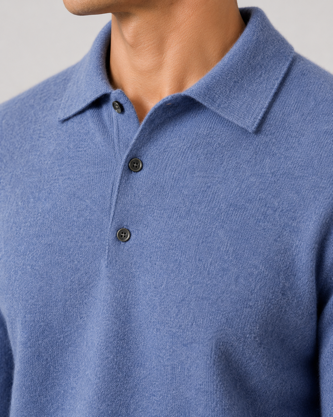 Men's Wool Polo Sweater | Long Sleeve | Soft Knit | Classic Fit | Smart Casual Layer | Steven & Levon