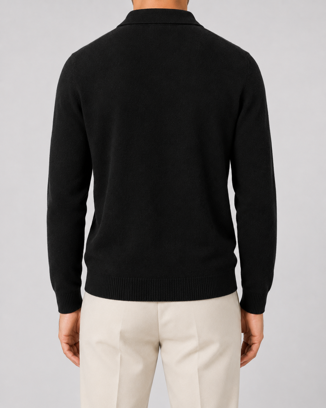 Men's Wool Polo Sweater | Long Sleeve | Soft Knit | Classic Fit | Smart Casual Layer | Steven & Levon