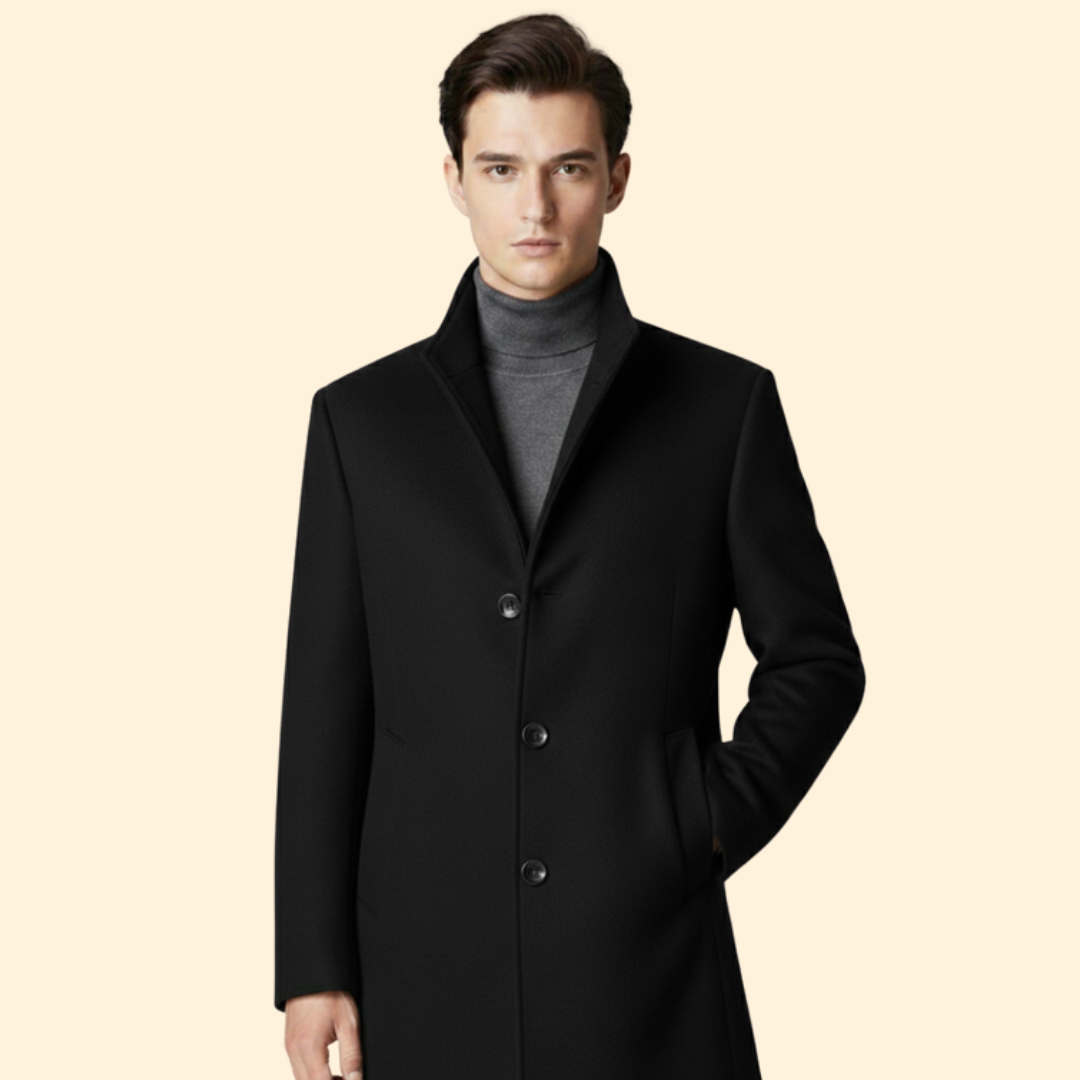 Men's Tailored Dress Coat | Smart Formal Overcoat | Classic Fit | Steven & Levon