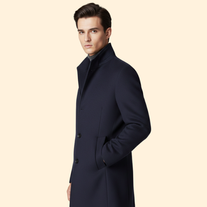 Men's Tailored Dress Coat | Smart Formal Overcoat | Classic Fit | Steven & Levon