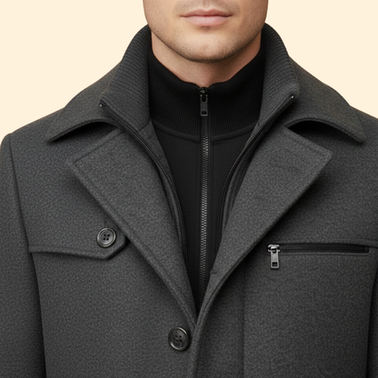 Men's Tailored Coat | Elegant Fit | Smart Formal Overcoat | Classic Style | Steven & Levon