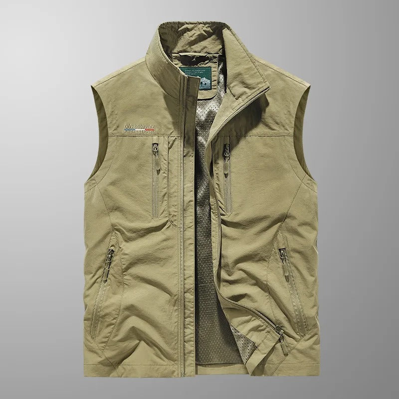 Men's Breathable Cargo Bodywarmer Vest | Utility Gilet | Multi-Pocket | Lightweight | Steven & Levon