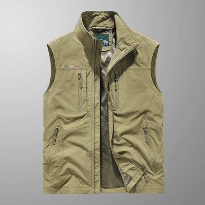Men's Breathable Cargo Bodywarmer Vest | Utility Gilet | Multi-Pocket | Lightweight | Steven & Levon