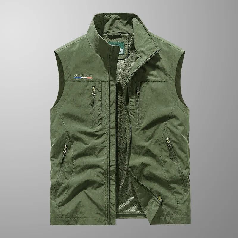Men's Breathable Cargo Bodywarmer Vest | Utility Gilet | Multi-Pocket | Lightweight | Steven & Levon