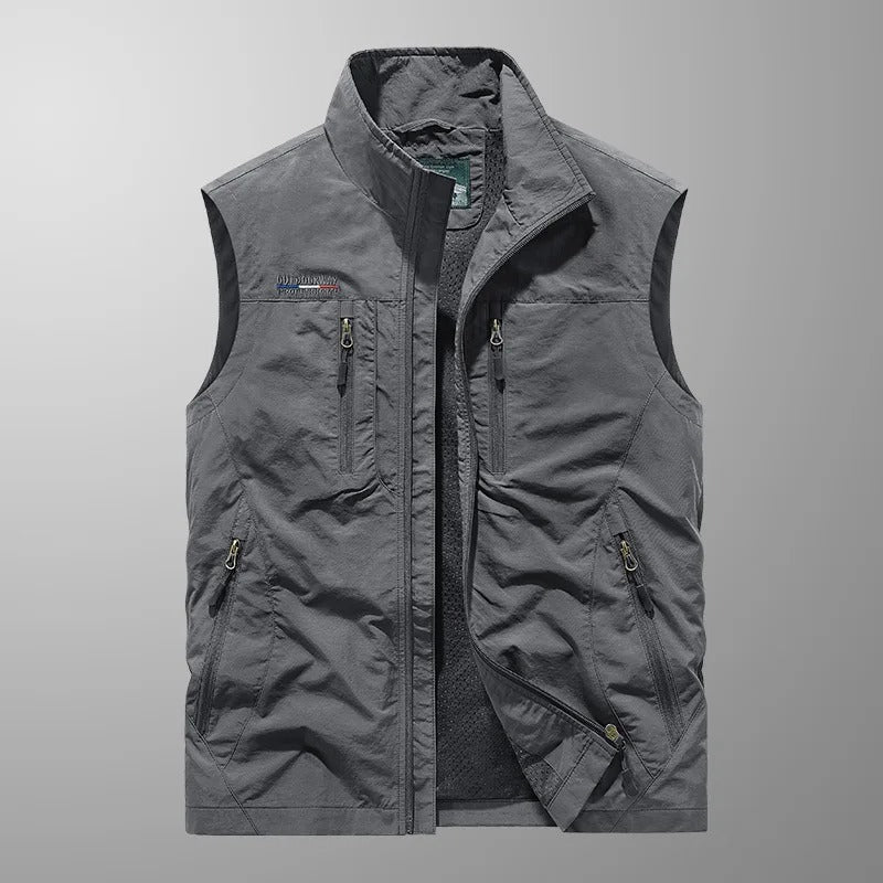 Men's Breathable Cargo Bodywarmer Vest | Utility Gilet | Multi-Pocket | Lightweight | Steven & Levon