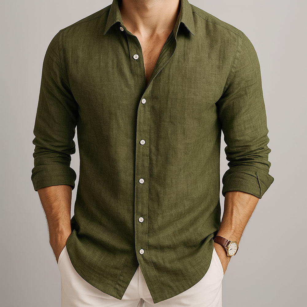 Men's Breathable Linen Shirt | Men | Linen Blend | Lightweight Breathable Casual Summer Button-Up | Steven & Levon