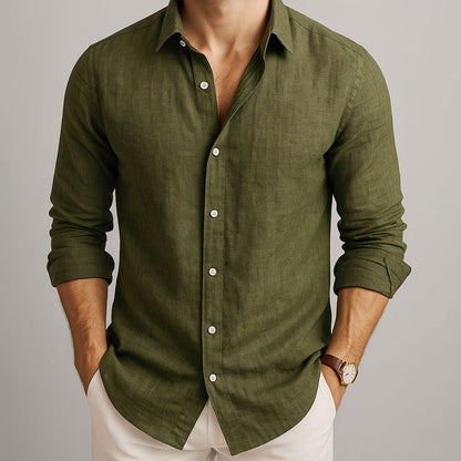 Men's Breathable Linen Shirt | Men | Linen Blend | Lightweight Breathable Casual Summer Button-Up | Steven & Levon