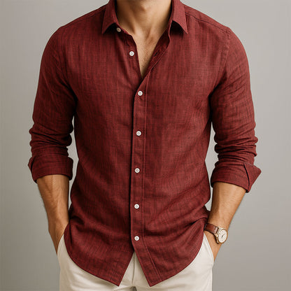 Men's Breathable Linen Shirt | Men | Linen Blend | Lightweight Breathable Casual Summer Button-Up | Steven & Levon