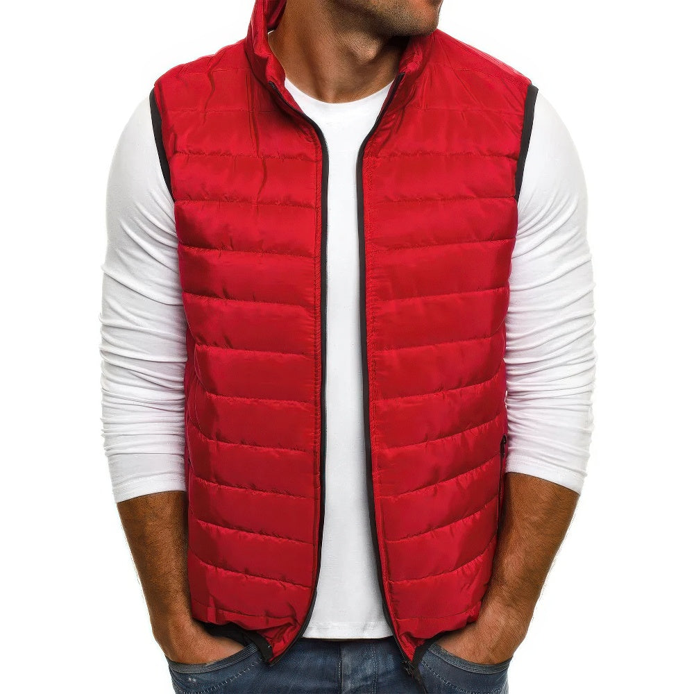Men's Casual Bodywarmer Vest | Quilted Gilet | Zip Front | Lightweight Warm | Steven & Levon