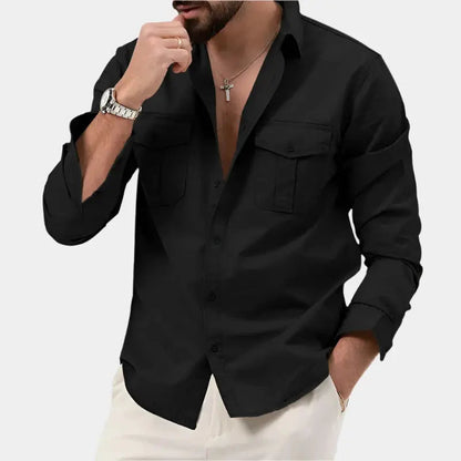 Men’s Casual Button Up Shirt | Men | Long Sleeve Cotton Blend | Relaxed Fit Everyday Shirt | Steven & Levon3