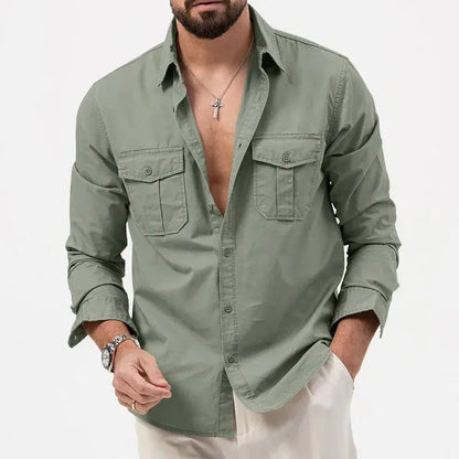 Men’s Casual Button Up Shirt | Men | Long Sleeve Cotton Blend | Relaxed Fit Everyday Shirt | Steven & Levon3