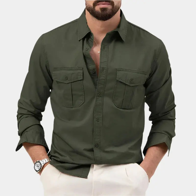 Men’s Casual Button Up Shirt | Men | Long Sleeve Cotton Blend | Relaxed Fit Everyday Shirt | Steven & Levon3