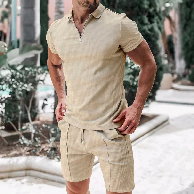 Men’s Casual Summer Co-Ord Set | Short Sleeve Top & Shorts | Lightweight Relaxed Fit | Streetwear Outfit | Steven & Levon