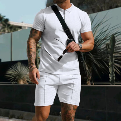 Men’s Casual Summer Co-Ord Set | Short Sleeve Top & Shorts | Lightweight Relaxed Fit | Streetwear Outfit | Steven & Levon