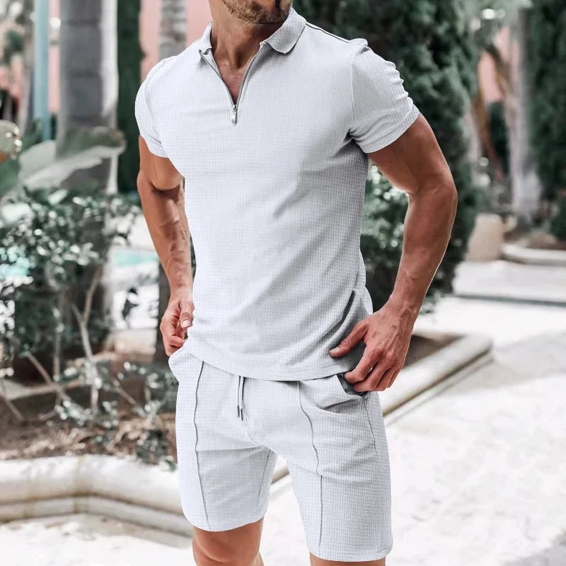Men's Summer Co-Ord Set | Short Sleeve Top & Shorts | Casual Holiday Outfit | Steven & Levon