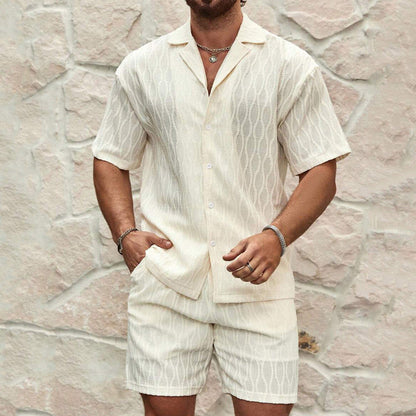Men's Shirt & Shorts Co-Ord Set | Summer Casual Outfit | Lightweight Holiday Wear | Steven & Levon