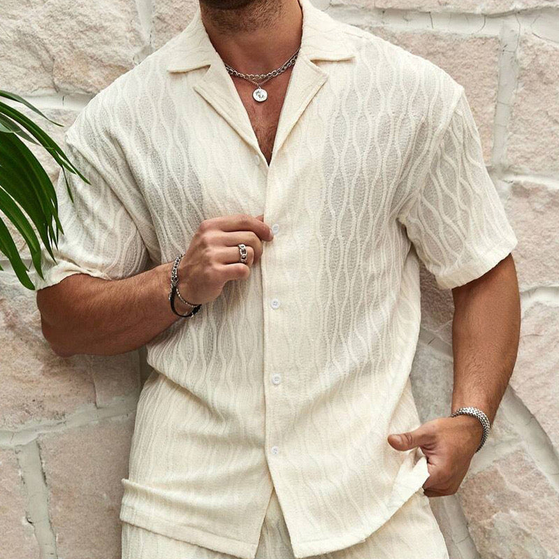Men's Shirt & Shorts Co-Ord Set | Summer Casual Outfit | Lightweight Holiday Wear | Steven & Levon