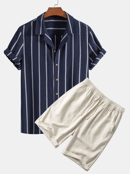 Men's Casual Shirt & Quick Dry Shorts Set | Co-Ord Set | Men | Quick-Dry Fabric | Steven & Levon