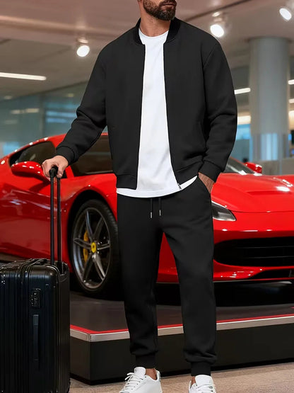 Men's Tracksuit | Zipped Jacket and Trousers | Casual Two Piece Sportswear Set | Steven & Levon