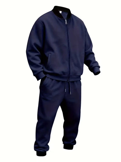 Men's Tracksuit | Zipped Jacket and Trousers | Casual Two Piece Sportswear Set | Steven & Levon