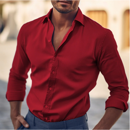 Classic Collar Dress Shirt | Men | Cotton Blend | Long Sleeve Formal Button Down | Smart Casual Office Wear | Steven & Levon