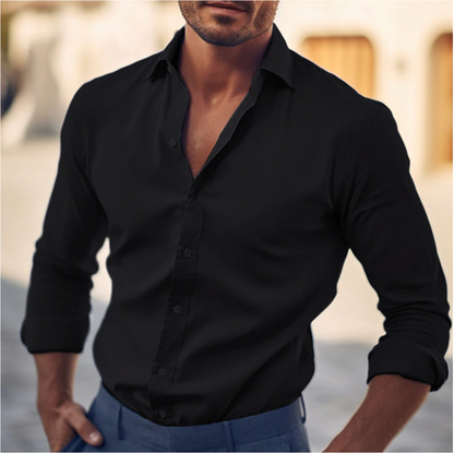 Classic Collar Dress Shirt | Men | Cotton Blend | Long Sleeve Formal Button Down | Smart Casual Office Wear | Steven & Levon