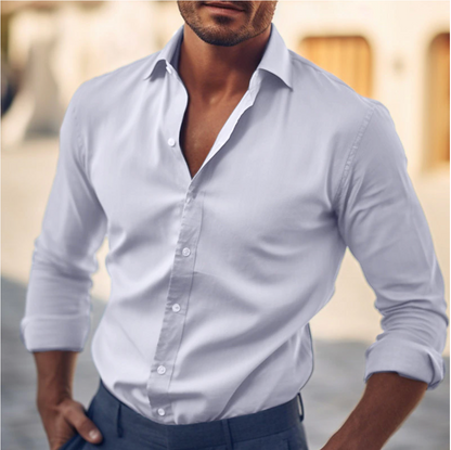 Classic Collar Dress Shirt | Men | Cotton Blend | Long Sleeve Formal Button Down | Smart Casual Office Wear | Steven & Levon