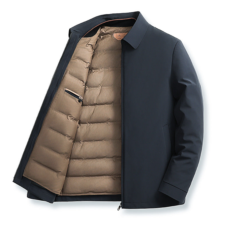 Men's Classic Down Jacket | Men | Insulated Lightweight Outerwear | Winter Warm Zip-Up Coat | Steven & Levon