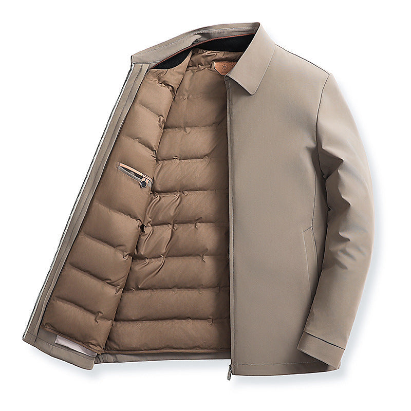 Men's Classic Down Jacket | Men | Insulated Lightweight Outerwear | Winter Warm Zip-Up Coat | Steven & Levon