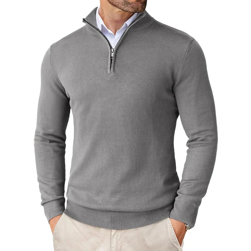 Classic Half Zip Sweater | Men | Knit Pullover | Soft Comfortable Layering Jumper | Steven & Levon