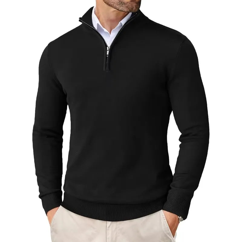 Classic Half Zip Sweater | Men | Knit Pullover | Soft Comfortable Layering Jumper | Steven & Levon