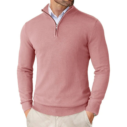 Classic Half Zip Sweater | Men | Knit Pullover | Soft Comfortable Layering Jumper | Steven & Levon