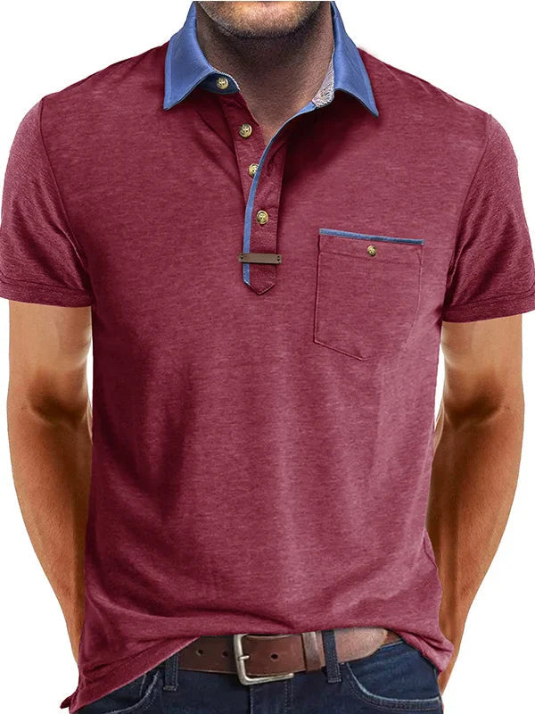Men’s Classic Polo Shirt | Cotton Blend | Button Placket Short Sleeve Casual Top | Steven & Levon