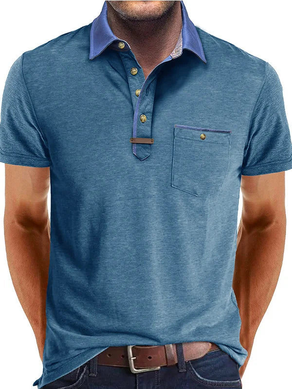 Men’s Classic Polo Shirt | Cotton Blend | Button Placket Short Sleeve Casual Top | Steven & Levon