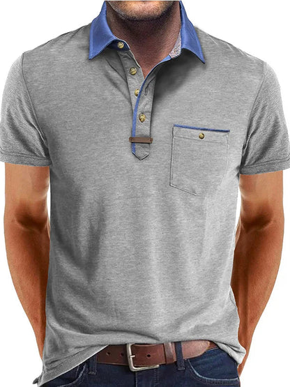 Men’s Classic Polo Shirt | Cotton Blend | Button Placket Short Sleeve Casual Top | Steven & Levon