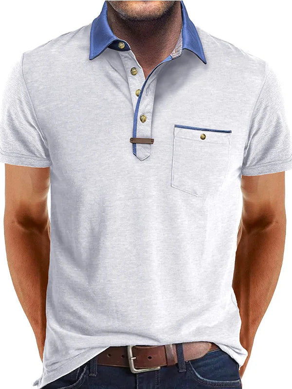 Men’s Classic Polo Shirt | Cotton Blend | Button Placket Short Sleeve Casual Top | Steven & Levon