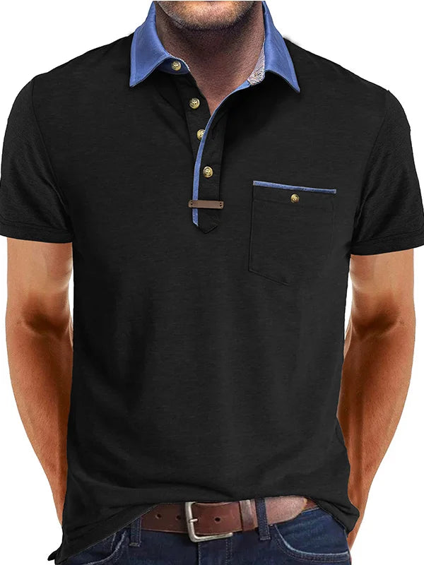Men’s Classic Polo Shirt | Cotton Blend | Button Placket Short Sleeve Casual Top | Steven & Levon