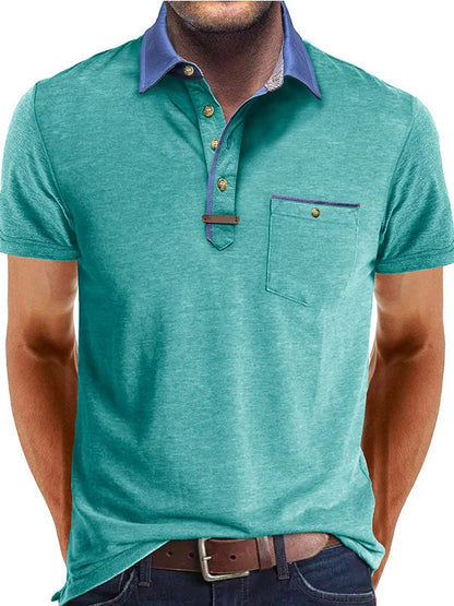 Men’s Classic Polo Shirt | Cotton Blend | Button Placket Short Sleeve Casual Top | Steven & Levon
