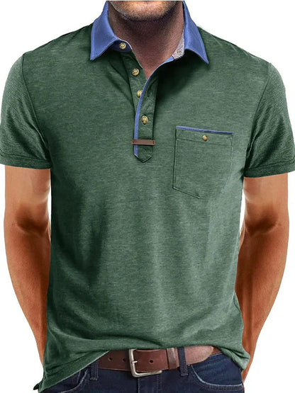 Men’s Classic Polo Shirt | Cotton Blend | Button Placket Short Sleeve Casual Top | Steven & Levon