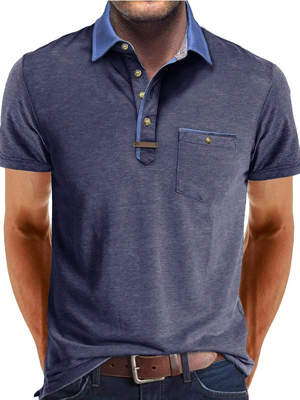 Men’s Classic Polo Shirt | Cotton Blend | Button Placket Short Sleeve Casual Top | Steven & Levon